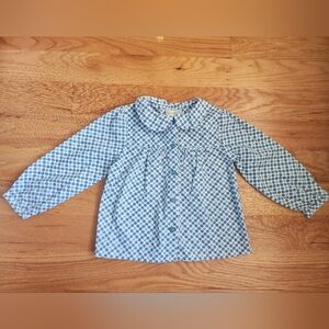 Blue Polka Dot Kids Shirt. Size 4